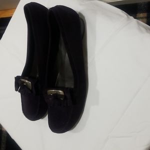 Burgundy suede flats